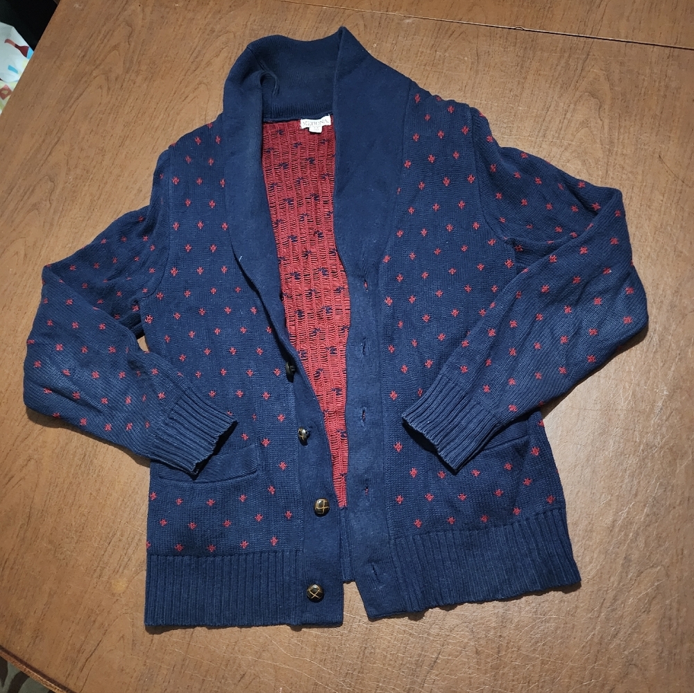 Merona Navy and Red Knit Sweater